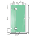 100x110cm Double Door Corner Shower – White U-Brackets with Brass Hinges for Modern Bathrooms