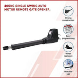 400KG Single Swing Auto Motor Remote Gate Opener With 10W Mono Backup Solar - Side View