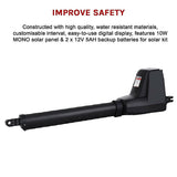 400KG Single Swing Auto Motor Remote Gate Opener With 10W Mono Backup Solar - Close-Up Angle