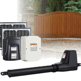 400KG Single Swing Auto Motor Remote Gate Opener With 20W Mono Backup Solar - Side View
