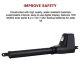 400KG Single Swing Auto Motor Remote Gate Opener With 20W Mono Backup Solar - Low Angle