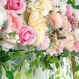 1M Artificial Flower Runner Arrangement Panel Wall Rose DIY Wedding Party Décor - Rear View