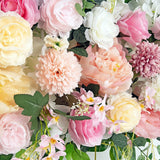 1M Artificial Flower Runner Arrangement Panel Wall Rose DIY Wedding Party Décor - Low Angle