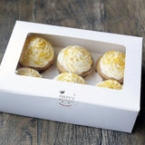 Cupcake Box 6 Holes Window Cake Party Favour 100 Boxes - Front View