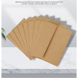 50 x Brown Kraft Envelopes for Wedding Cards Rustic Invitation Mailing Envelopes for Special Events - Top-Down View