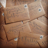 100 x Brown Kraft Envelopes for Wedding Cards - Front View