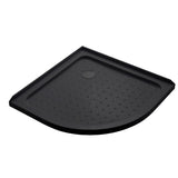 90x90cm Rounded Curved Shower Base in Black - Top-Down View