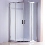 90x90cm Rounded Curved Shower Base in White - Front View
