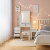 Dressing Table LED Makeup Mirror Stool Set Vanity Desk With Drawer Lighted - Front View