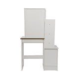 Dressing Table LED Makeup Mirror Stool Set Vanity Desk With Drawer Lighted - Rear View