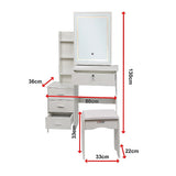 Dressing Table LED Makeup Mirror Stool Set Vanity Desk With Drawer Lighted - Extra Image
