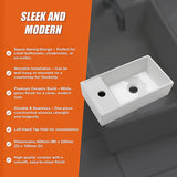 Small Compact Bathroom Cloakroom Hand Wash Basin Sink Ceramic Wall Hung - Top-Down View