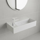 Small Compact Bathroom Cloakroom Hand Wash Basin Sink Ceramic Wall Hung - Front View