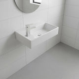 Small Compact Bathroom Cloakroom Hand Wash Basin Sink Ceramic Wall Hung
