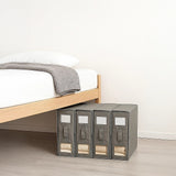 4PCS Foldable Bed Sheet Set Organizer Fabric Storage Bins with Handle Storage Box - Rear View