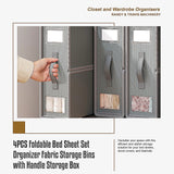 4PCS Foldable Bed Sheet Set Organizer Fabric Storage Bins with Handle Storage Box - Extra Image