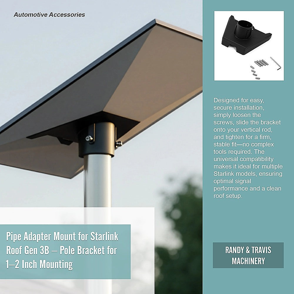 Pipe Adapter Mount for Starlink Roof Gen 3B ??Pole Bracket for 1?? Inch Mounting