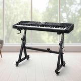 Z-Style Keyboard Stand – Heavy Duty Adjustable Piano Stand for Digital Keyboards & Portable Use - Rear View