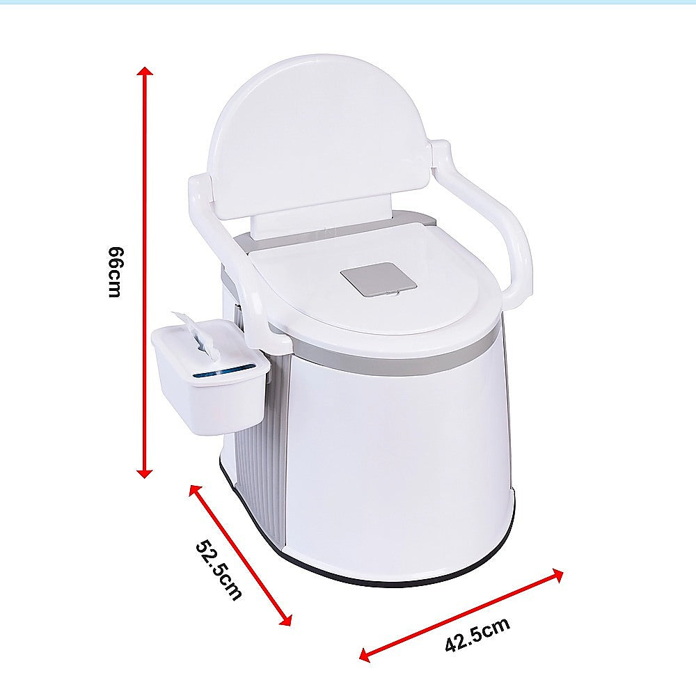 19L Camping Portable Toilet ??Outdoor & Indoor Travel Commode Potty with Built-In Tissue Box