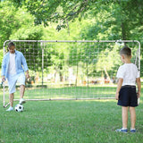 3.6m x 1.9m Portable Soccer Goal Net Steel Post Frame Backyard Football Training Set - Front View