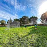 3.6m x 1.9m Portable Soccer Goal Net Steel Post Frame Backyard Football Training Set - Side View