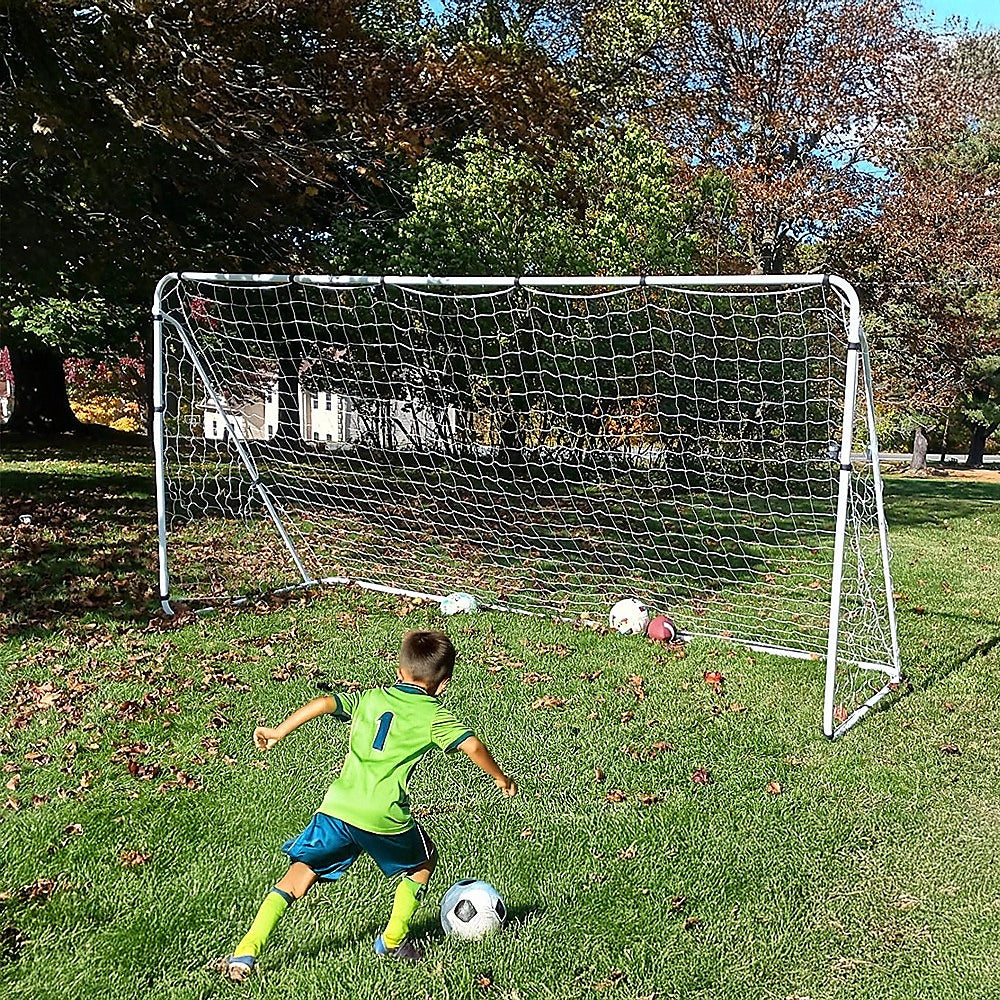 3.6m x 1.8m Portable Soccer Goal Net Steel Post Frame Backyard Football Training Set