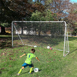 3.6m x 1.8m Portable Soccer Goal Net Steel Post Frame Backyard Football Training Set - Front View