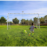 3.6m x 1.8m Portable Soccer Goal Net Steel Post Frame Backyard Football Training Set - 45-Degree Angle