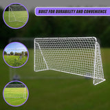 3.6m x 1.8m Portable Soccer Goal Net Steel Post Frame Backyard Football Training Set - Close-Up Angle