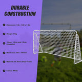 3.6m x 1.8m Portable Soccer Goal Net Steel Post Frame Backyard Football Training Set - Low Angle
