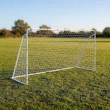 3.6m x 1.8m Portable Soccer Goal Net Steel Post Frame Backyard Football Training Set - Front View