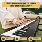 Folding Digital Piano 88 Key Velocity-Sensitive + Carry Case Pedal - Side View