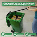 Wheelie Bin Compactor Manual Press Household Rubbish Trash Recycling Bins - Rear View