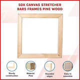 50x Canvas Stretcher Bars Frames Pine Wood - Side View