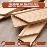 50x Canvas Stretcher Bars Frames Pine Wood - Close-Up Angle