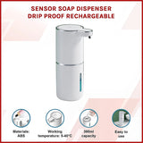 Sensor Soap Dispenser Drip Proof Rechargeable - Side View