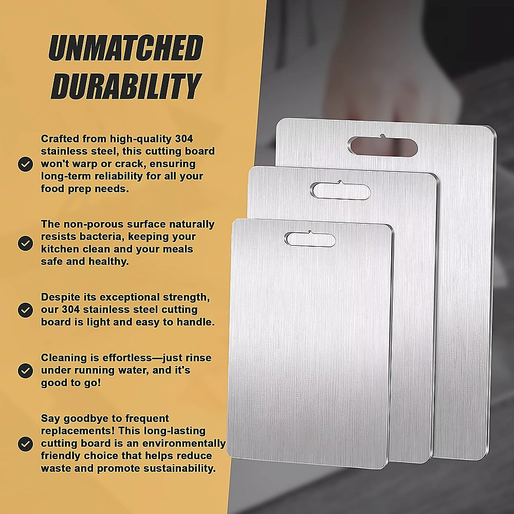 3 x 304SS Cutting Chopping Board Stainless Steel