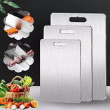 3 x 304SS Cutting Chopping Board Stainless Steel - Close-Up Angle