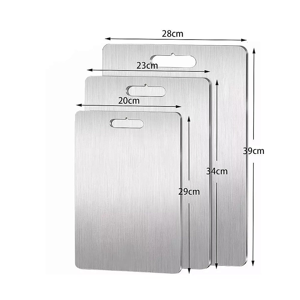 3 x 304SS Cutting Chopping Board Stainless Steel