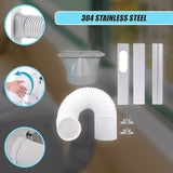 Portable Air Conditioner Window Slide Kit Part Exhaust Adaptor Hose Pipe & Plate - Side View