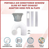 Portable Air Conditioner Window Kit ??Exhaust Hose Adaptor Pipe & Slide Plate