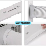 Portable Air Conditioner Window Slide Kit Part Exhaust Adaptor Hose Pipe & Plate - Close-Up Angle