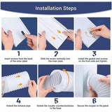 Portable Air Conditioner Window Slide Kit Part Exhaust Adaptor Hose Pipe & Plate - Extra Image