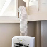 Portable Air Conditioner Window Kit – Exhaust Hose Adaptor Pipe & Slide Plate - Close-Up Angle