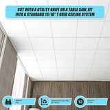 12x Smooth Drop Ceiling Tile 2ft x 2ft PVC Ceiling Panel