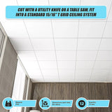12x Smooth Drop Ceiling Tile 2ft x 2ft PVC Ceiling Panel - Side View