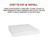 12x Smooth Drop Ceiling Tile 2ft x 2ft PVC Ceiling Panel - Low Angle