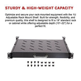 Sliding Rack Server Shelf 1U 19" 4 Post Mount ??Adjustable 15" to 22" Rack Tray