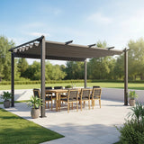 3x4M Aluminium Pergola Marquee with Retractable Roof – Garden Canopy - Front View