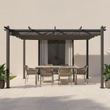 3x4M Aluminium Pergola Marquee with Retractable Roof – Garden Canopy - Close-Up Angle